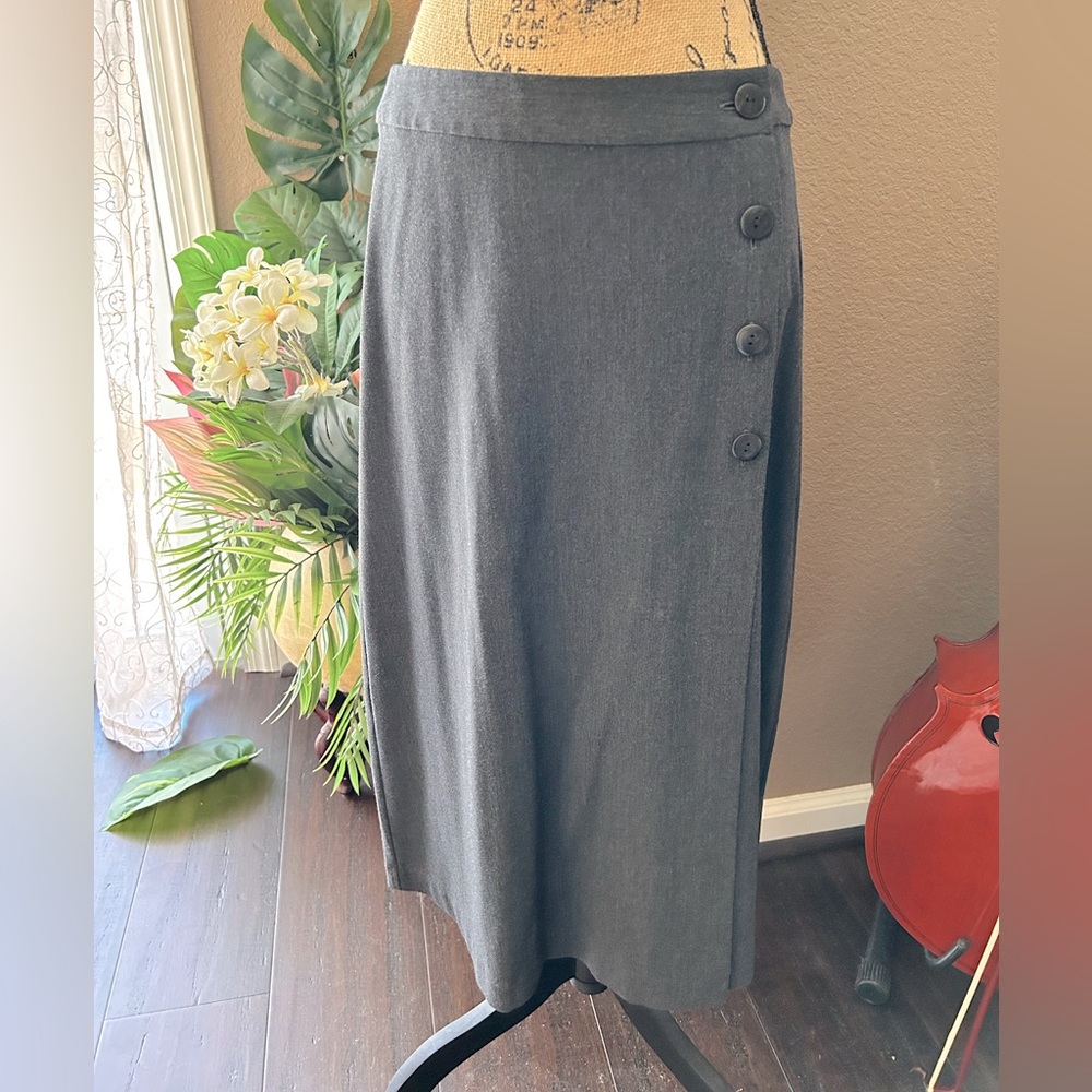 J.Jill Wrap Skirt Ash Gray Sz. 8
